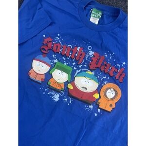 Vintage South Park T Shirt Adult Large Blue Stan Kyle Cartman Kenny Tee